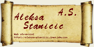 Aleksa Staničić vizit kartica